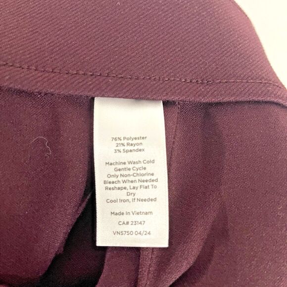NWT Talbots Pant Wide Leg Maroon Burgundy Medium - Picture 9 of 9